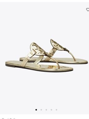 Tory Burch Miller Metallic Thong Sandal in Gold size 8
